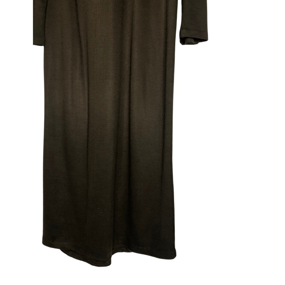 Mary McFadden 70s Sweater Dress/Mock Turtleneck/Vintage Long Dress Brown Sz M - Picture 4 of 11